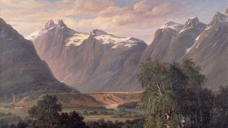 Painting: Norwegian landscape, Charles XV, 1856. Gustavianum Uppsala University Museum