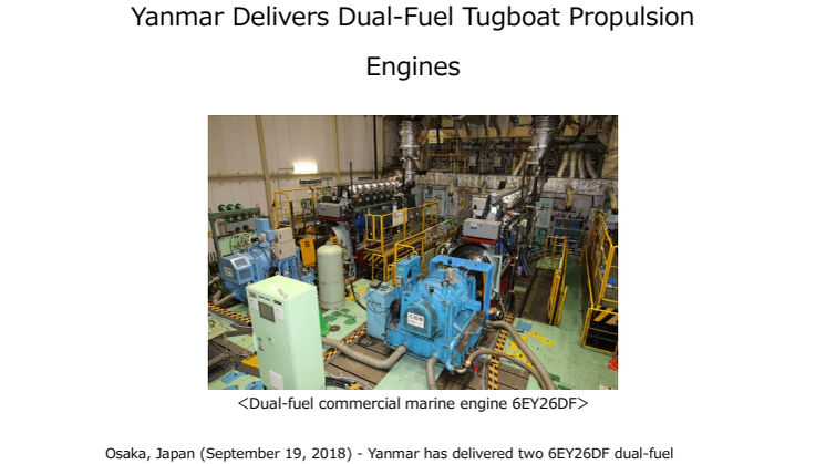 Yanmar Delivers Dual-Fuel Tugboat Propulsion Engines