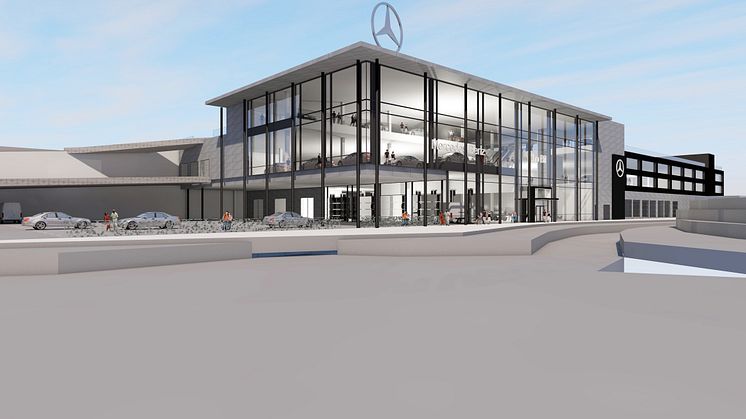 Veho Bils nya Mercedes-anläggning öppnar i Nacka 2019.