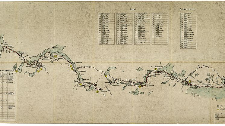 Kart over Nordlandsbanen Riksarkivet: RAFA_2188:Hg:L0001_Fauske
