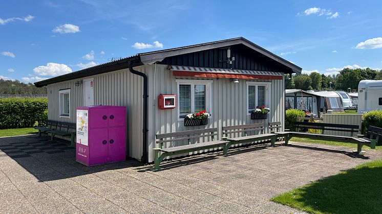 Aktivitetsbox från Piffl vid ungdomshuset på Caravan Club Kärradal i Varberg.