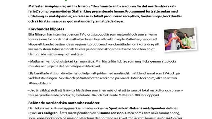 Ella Nilsson invigde Matfesten i Skelleftå