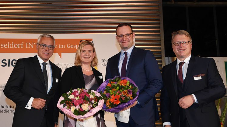 Ulrich Sommer, Eva Quadbeck (Rheinische Post). Jens Spahn, Jörg Philippi-Gerle (Rheinische Post) (v.l.) Foto: Violetta Odenthal