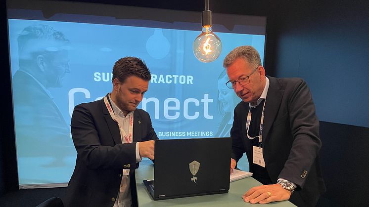 Fredrik Larsson, Fredrik Parenius från Koenigsegg är båda nöjda med sina möten under Subcontractor Connect.JPG