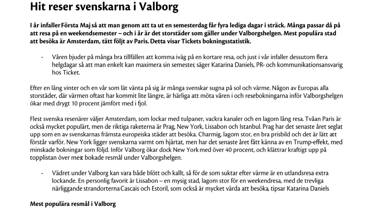 Hit reser svenskarna i Valborg