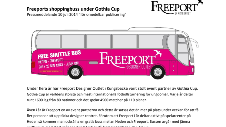 Freeports shoppingbuss under Gothia Cup