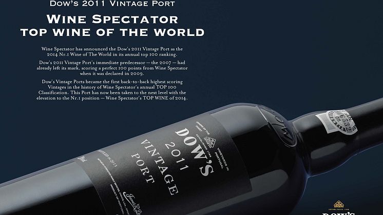 Nyhet från Wine Spectator - Dow’s Vintage Port 2011 är #1 Top Wine 2014 