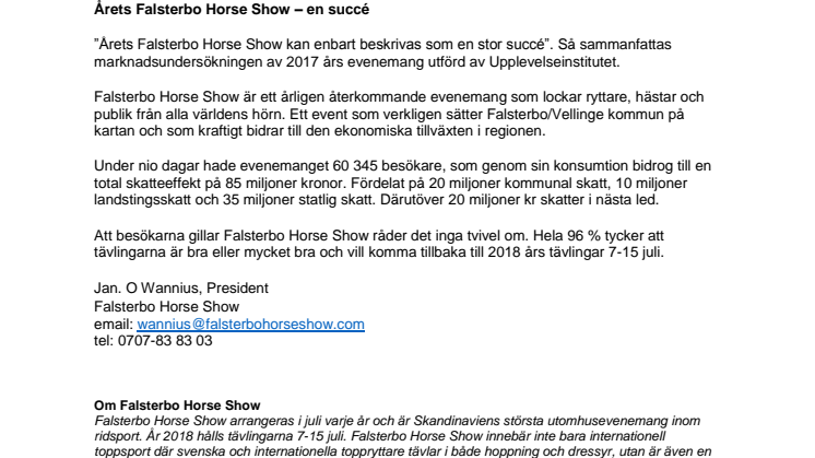 ​Årets Falsterbo Horse Show - en succé