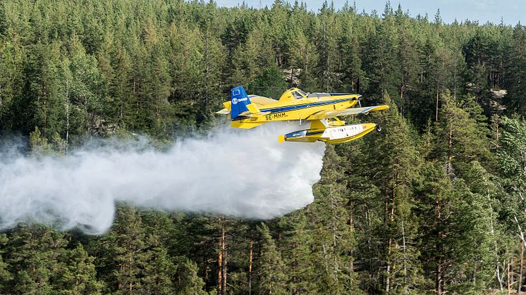 Mindre skopande flygplan. Foto: Jörgen Ericsson, SAAB