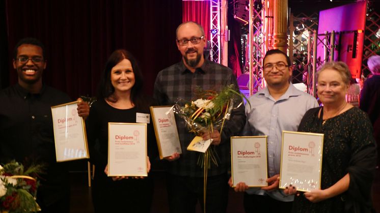 Fem av vinnarna på årets ÖBO-galan.