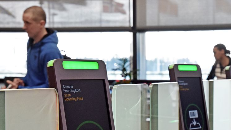 Automated entry gates at the security checkpoints are now being introduced at Swedavia’s airports. Photo: Swedavia.