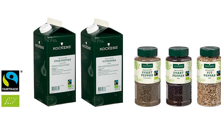 Kockens ekologiska och Fairtrade-märkta pepparprodukter