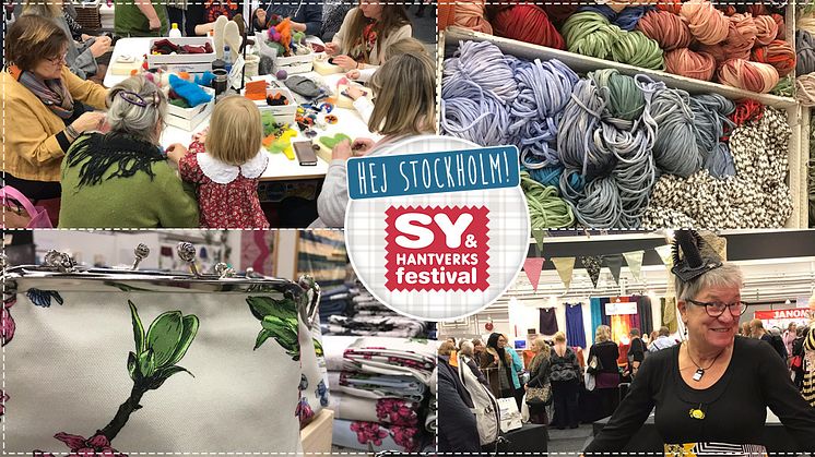 Ovanliga tekniker lärs ut på Sy- och Hantverksfestivalen på Stockholmsmässan 26–28 oktober