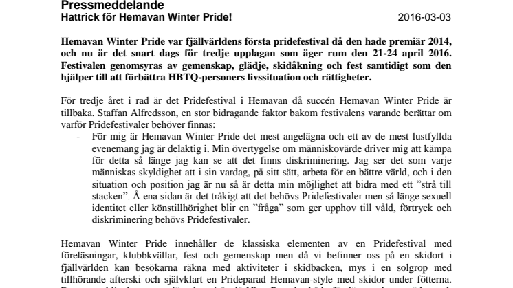 Hattrick för Hemavan Winter Pride! 