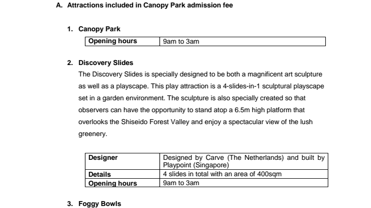 Canopy Park Fact Sheet