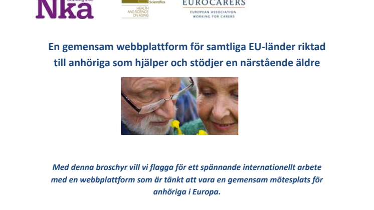 InnovAge - EU-projekt för gemensam webbplattform för anhöriga i Europa