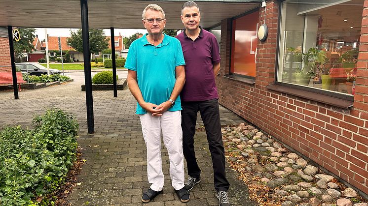 Mats Rydberg och Mikael Lundborg vars vårdcentraler i Halmstad nu slås ihop.