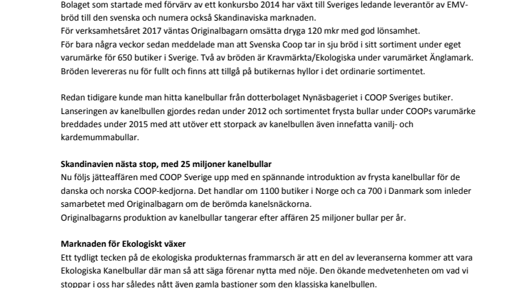 Originalbagarn utökar samarbetet med COOP