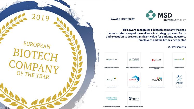 Vi är nominerade till ”Biotech company of the year”