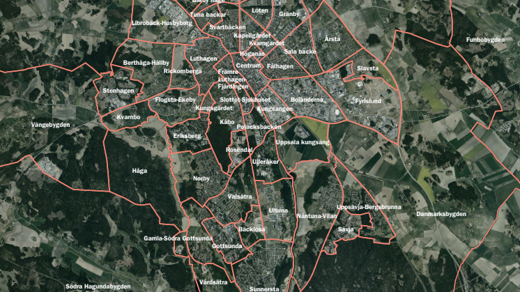 Karta över stadsdelsindelning (med text)