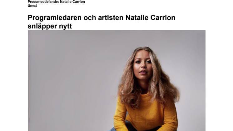 Programledaren och artisten Natalie Carrion släpper nytt