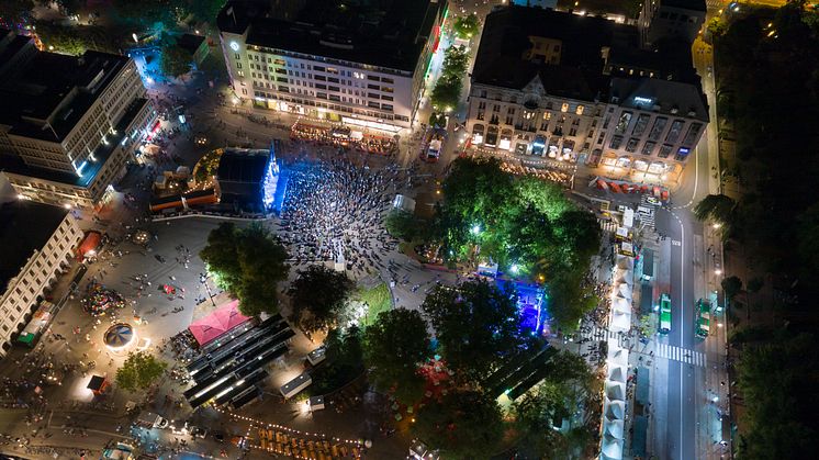 Malmöfestivalen, Gustav Adolfs torg, matområdet och Gustavscenen.