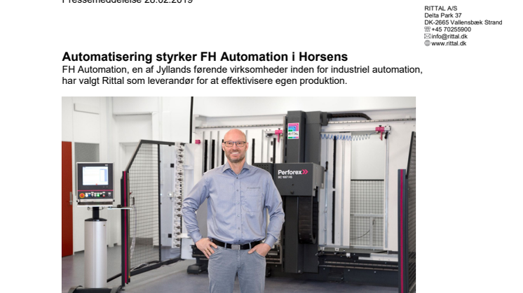 Automatisering styrker FH Automation i Horsens