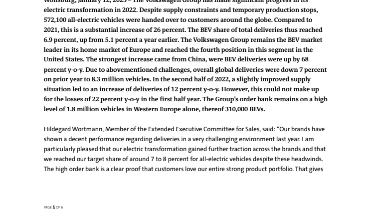 Transformation progressing- Volkswagen Group delivers 26 percent more all-electric vehicles in 2022.pdf