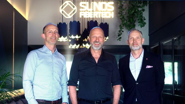 Lars Eklund CEO, Karl-Johan Willen, partner Priveq and Stefan Dahlin, kommunalråd.