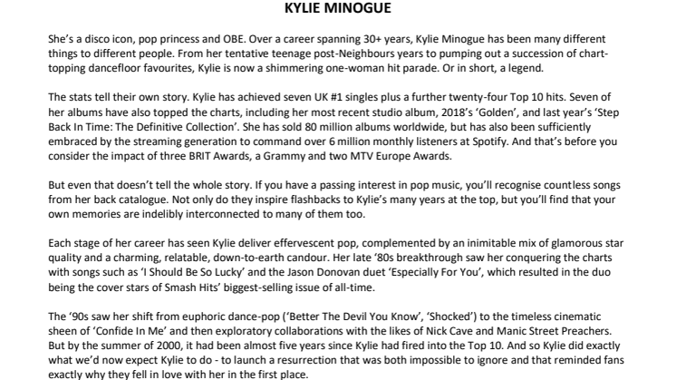 Kylie - biografi