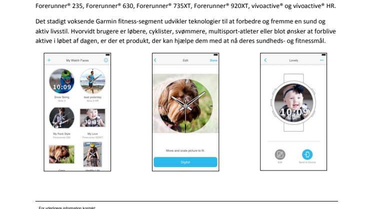 Face-It™ app – tilpas din urskive på kompatible Garmin-ure med et foto fra din smartphone 