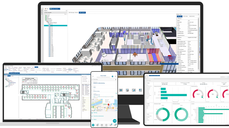 With the integration of the Allplan Bimplus BIM platform into the MCS 20 IWMS system, ALLPLAN and Spacewell bring the advantages of BIM to Drees & Sommer's CAFM workshop. Copyright: Spacewell