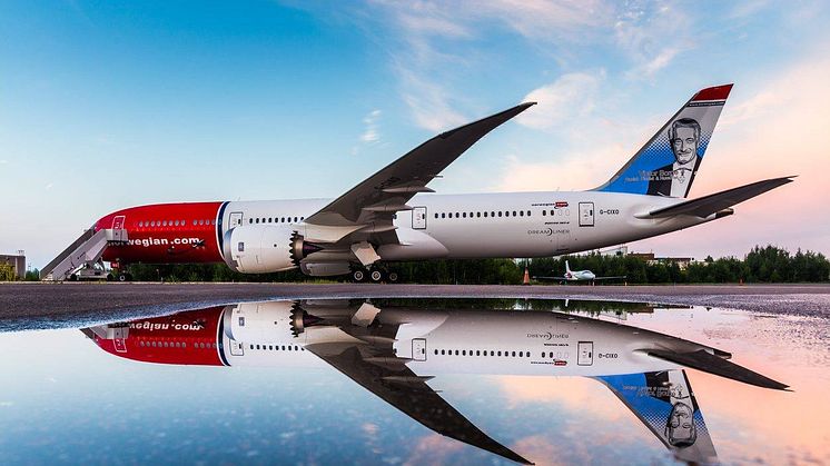 En af Norwegians 787 Dreamlinere - den mest brændstofeffektive måde at flyve over Atlanterhavet på.