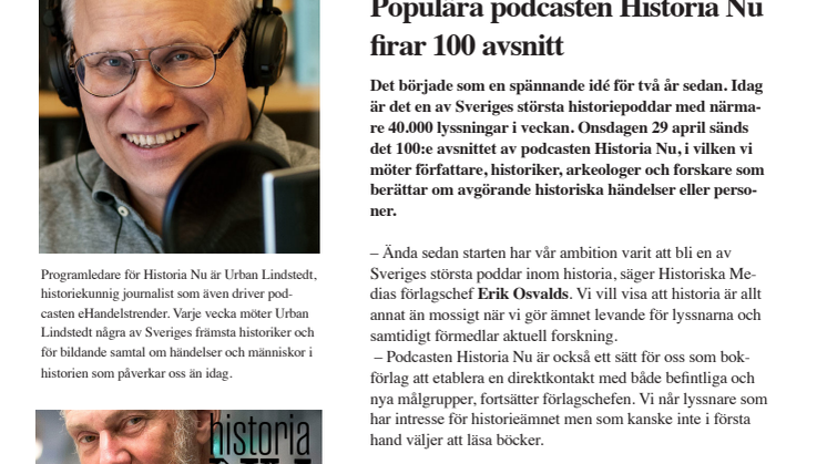 Populära podcasten Historia Nu firar 100 avsnitt!