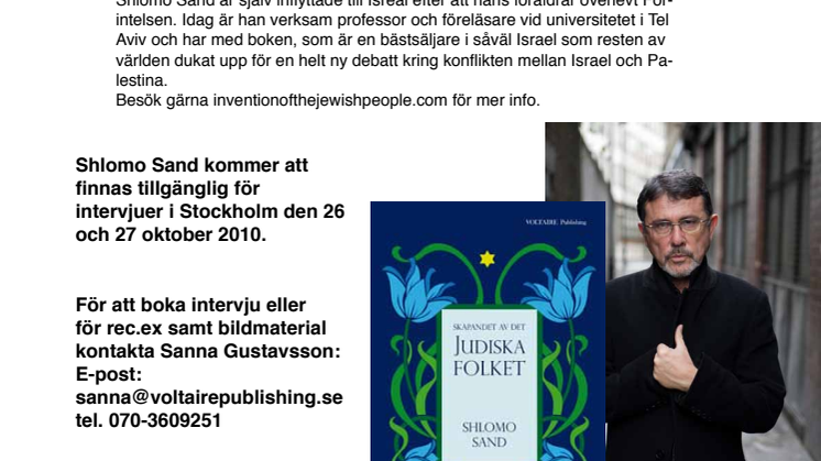 Författaren Shlomo Sand besöker Sverige 