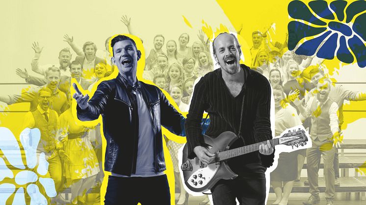 "Fantastiskt kul att få vara tillbaka på GöteborgsOperan och få ta med oss körsångare från hela regionen", menar Fredrik Berglund och Simon Ljungman, som leder konserterna 10 och 11 maj.