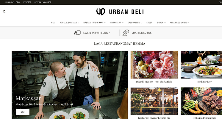 Urban Delis nya webbutik med hemleverans dagen efter