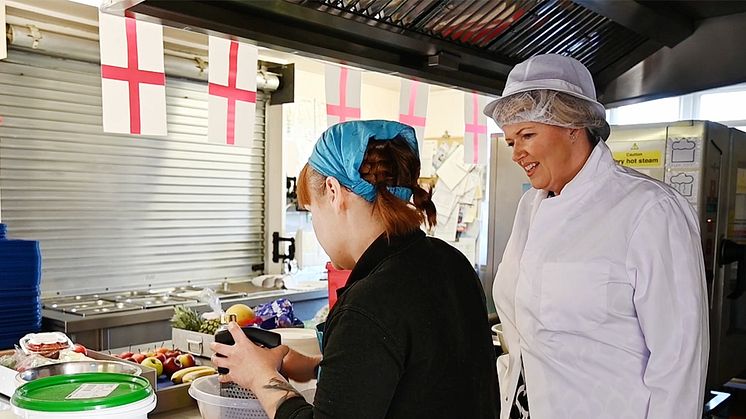 Sharon Jarvis (right), senior catering operations manager, and Susan Mahon, kitchen manager, at St Andrews in Radcliffe.