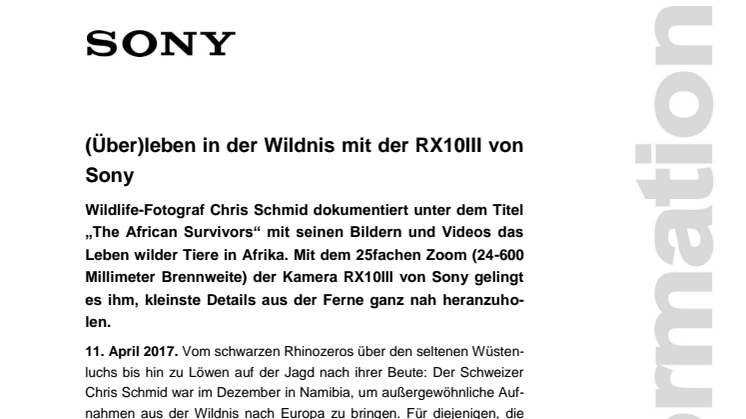 (Über)leben in der Wildnis mit der RX10III von Sony