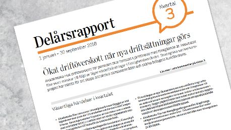 Akademiska Hus delårsrapport 1 januari – 30 september 2018