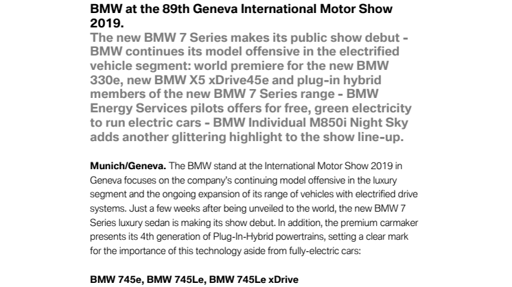 BMW at Geneva Motor Show 2019