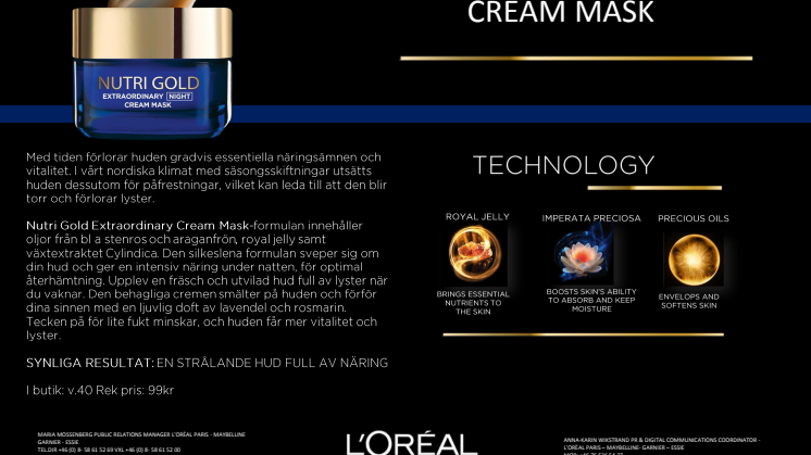Nutri Gold_Extraordinary Cream Mask_fact sheet