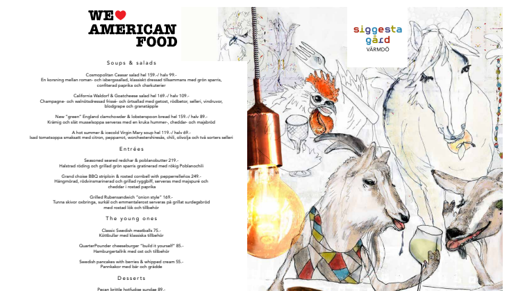 We love american food- Brunchmeny