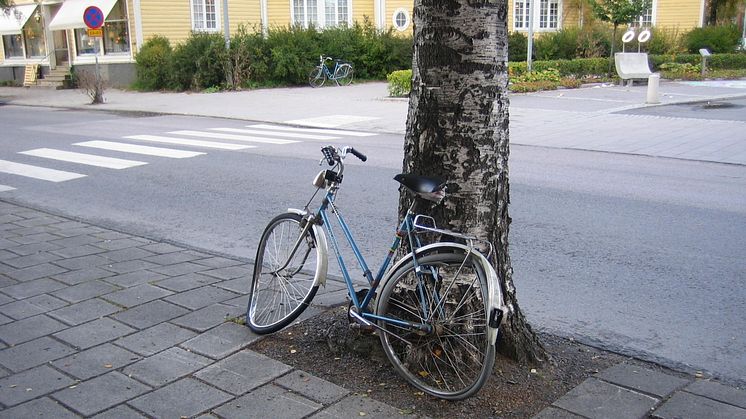 Övergivna och trasiga cyklar städas bort från centrala Umeå 