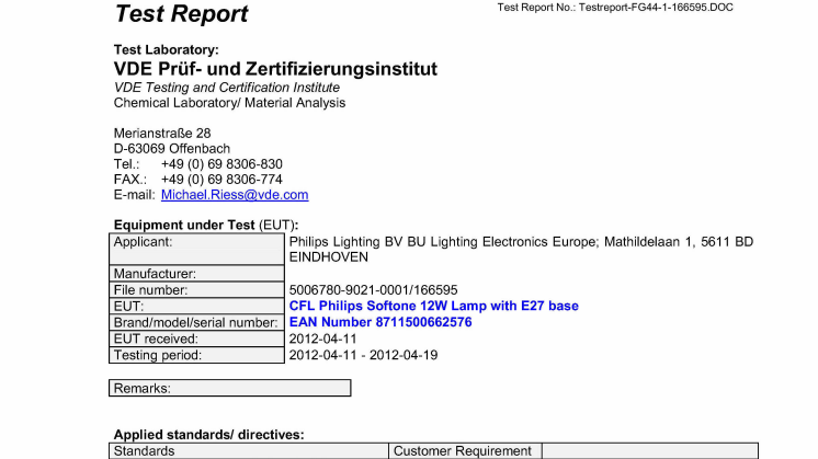 Test Report Softone