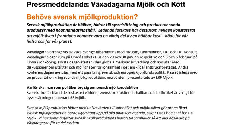 Behövs svensk mjölkproduktion?