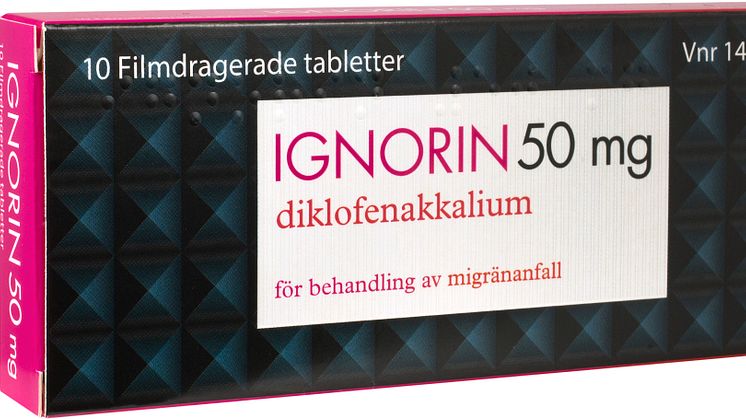 Nyhet! Ignorin (diklofenak 50 mg) gör det möjligt att tysta migränen med en enda tablett
