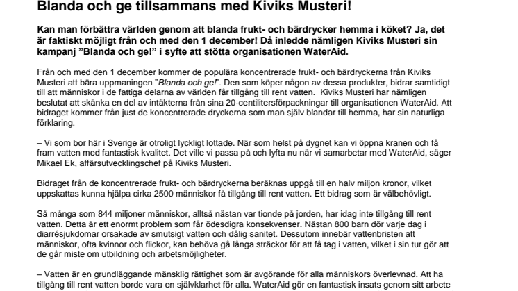 Blanda och ge tillsammans med Kiviks Musteri