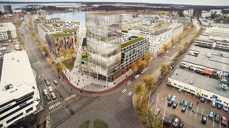 Visionsbild Tullholmsviken,  vy från Stadsträdgården