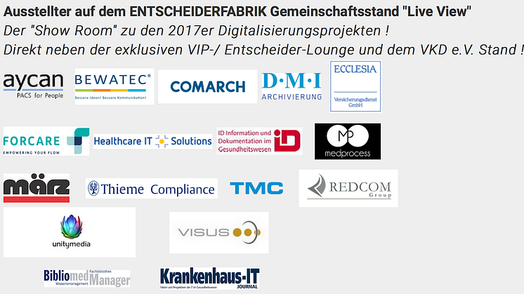 Die Aussteller auf dem Gemeinschaftsstand - schauen Sie sich die Präsentationen zu den Lösungen an!